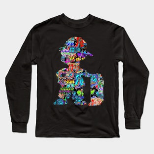 graffiti cartoon pop art fun skater Long Sleeve T-Shirt